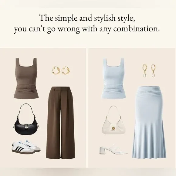 NWT OGL Eco-SkinKiss® Airy Square Neck Side Ruched Brami Tank - Black Size L - Picture 10 of 10